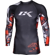 Collage Performance Red Performance Silver Rashguard Long Sleeve - Black