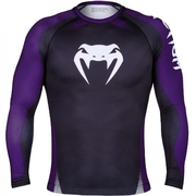 No Gi IBJJF Rash Guard - Long Sleeves - Black/Purple