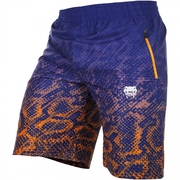 Tropical Fitness Shorts - Blue/Orange