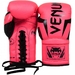 Elite Boxing Gloves With Laces - Neo Pink