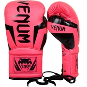 Elite Boxing Gloves With Laces - Neo Pink